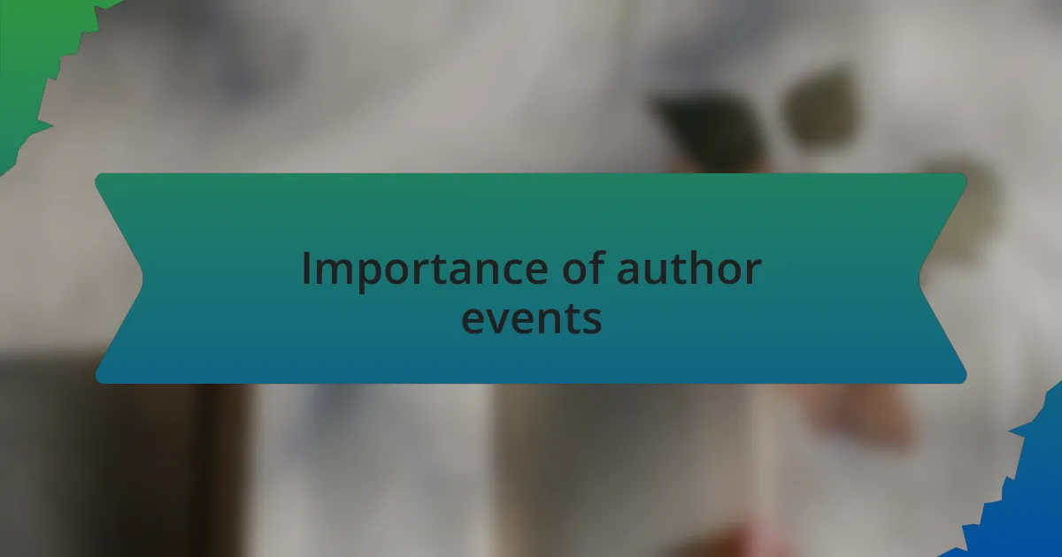 Importance of author events