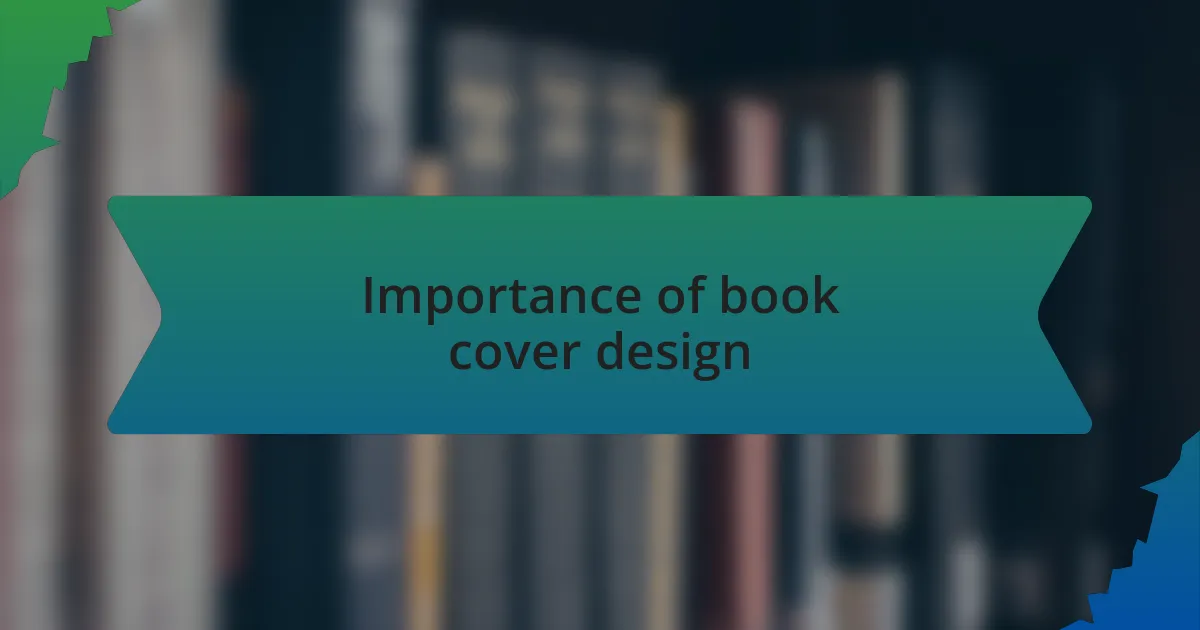 Importance of book cover design