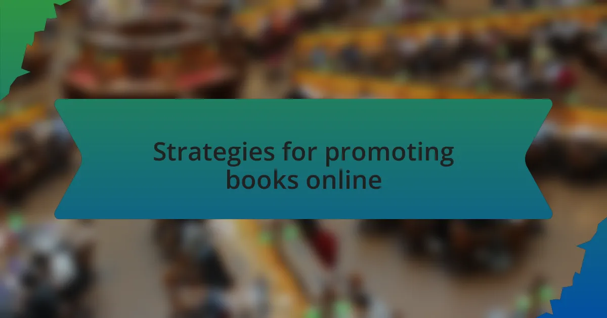 Strategies for promoting books online